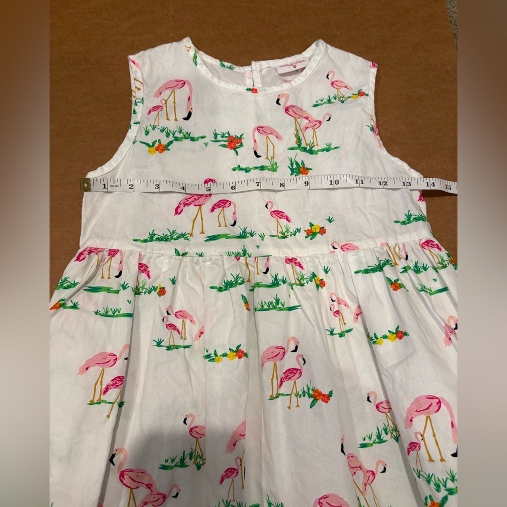 Smiling Button Flamingo Print Girls Dress Size 10 EUC Cotton Made in the USA - Picture 14 of 16